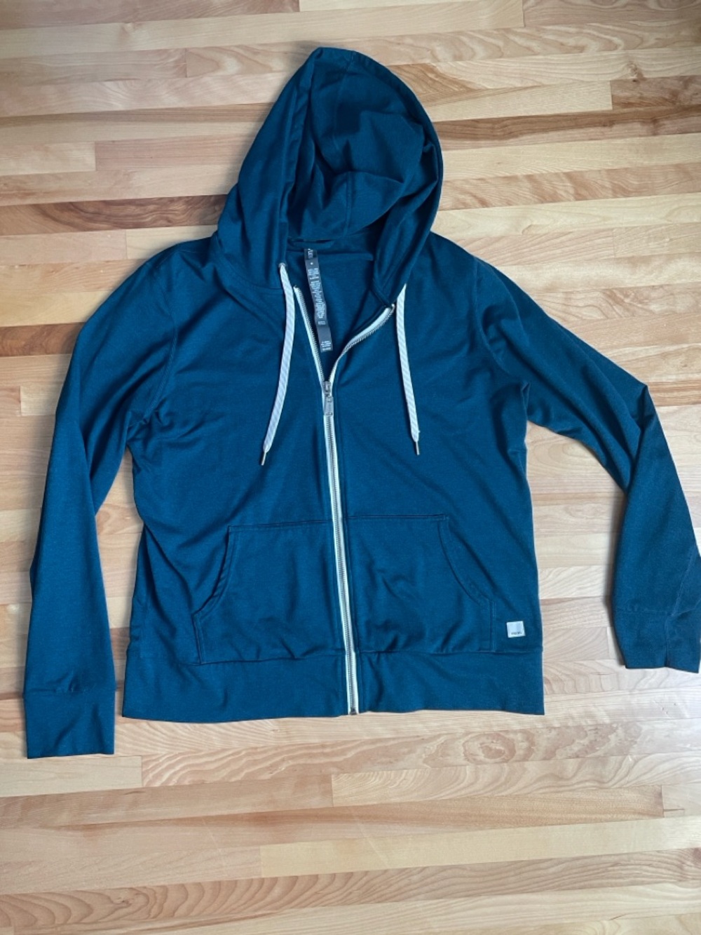 Vuori Dark Teal Lightweight Zip-Up Hoodie Size Medium